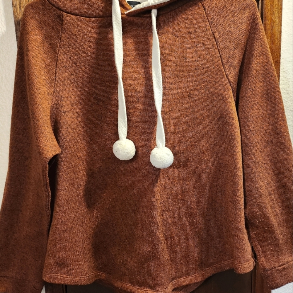 Hoodie, Derek Heart, Burnt orange, size L